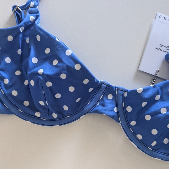 {WeWoreWhat} Brand New Palace Blue Vintage Bra Top - Picture 6 of 10